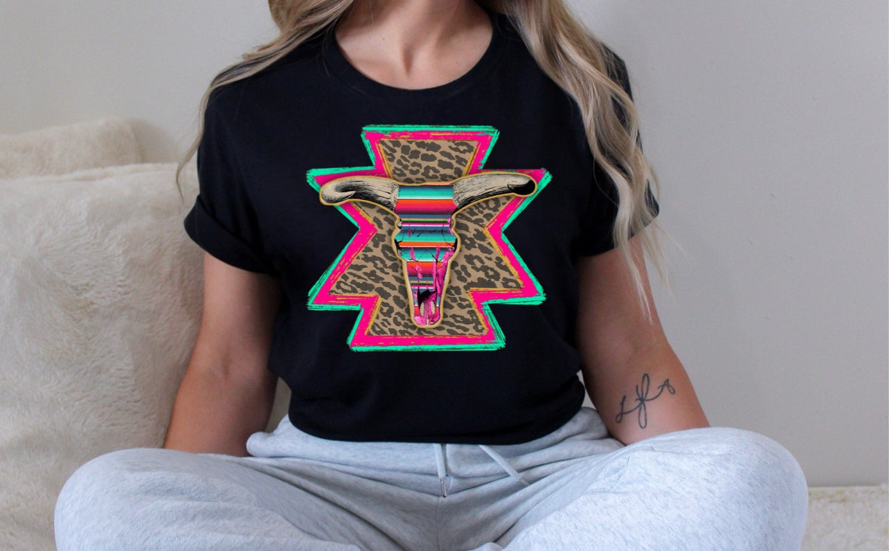 Serape Leopard Skull