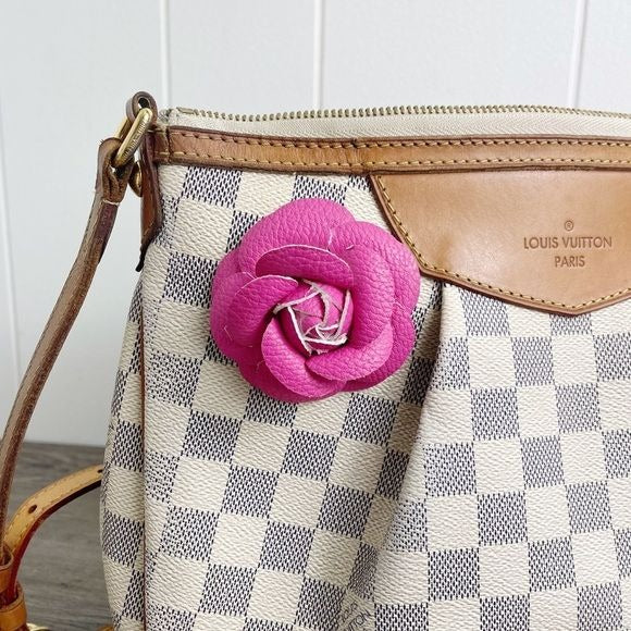 Camellia Flower Vegan Leather Magnetic Bag Charm