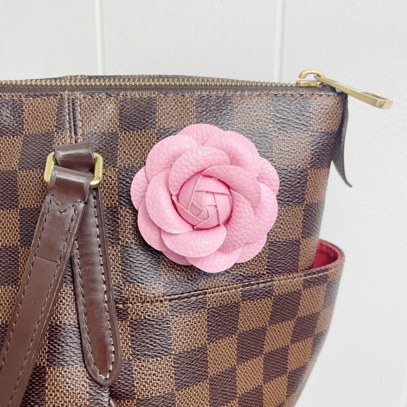 Camellia Flower Vegan Leather Magnetic Bag Charm