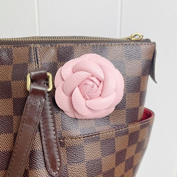 Camellia Flower Vegan Leather Magnetic Bag Charm
