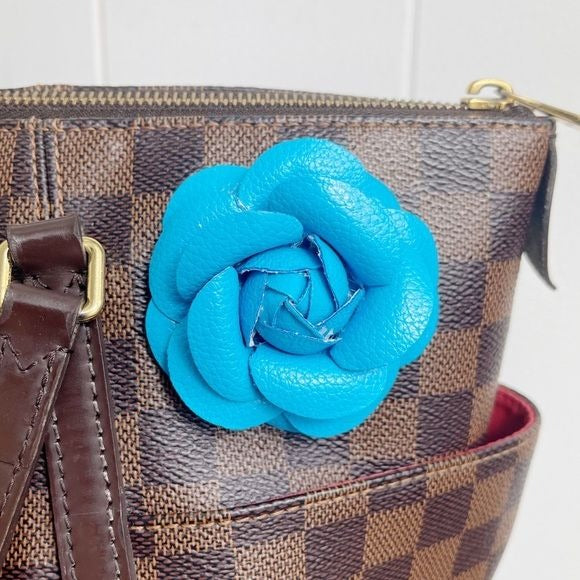 Camellia Flower Vegan Leather Magnetic Bag Charm