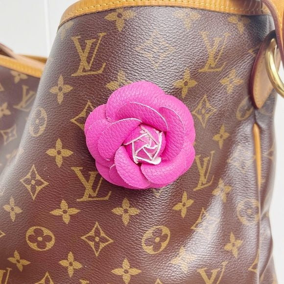 Camellia Flower Vegan Leather Magnetic Bag Charm