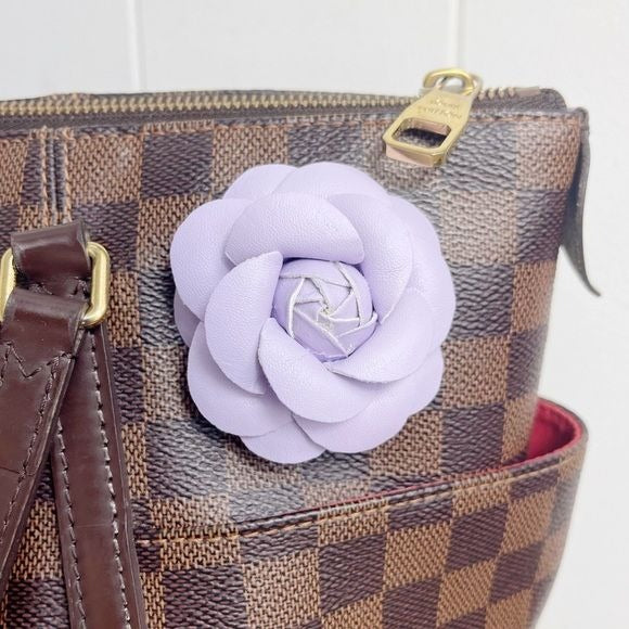 Camellia Flower Vegan Leather Magnetic Bag Charm