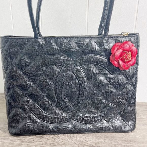 Camellia Flower Vegan Leather Magnetic Bag Charm