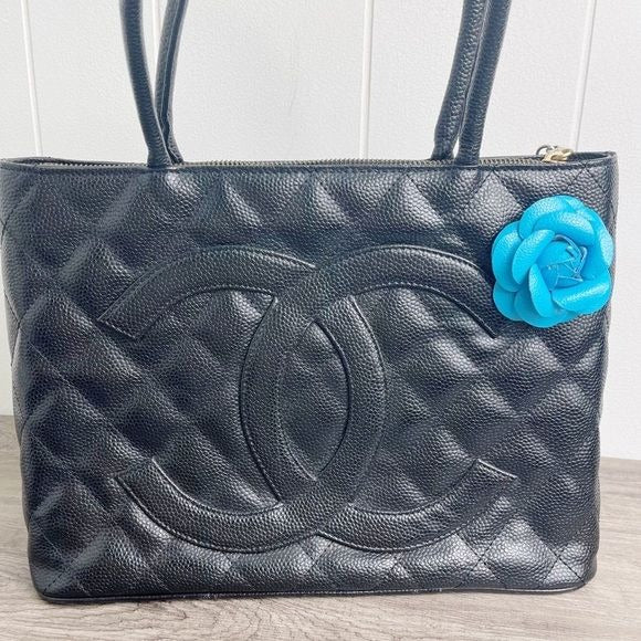 Camellia Flower Vegan Leather Magnetic Bag Charm