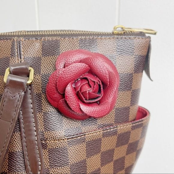 Camellia Flower Vegan Leather Magnetic Bag Charm