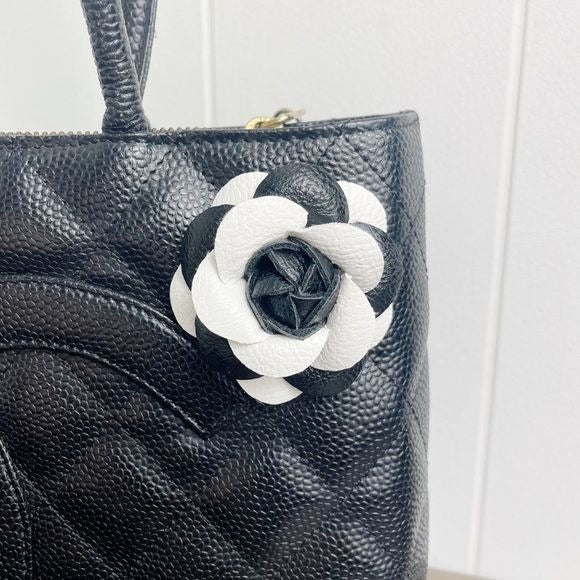 Camellia Flower Vegan Leather Bag Charm