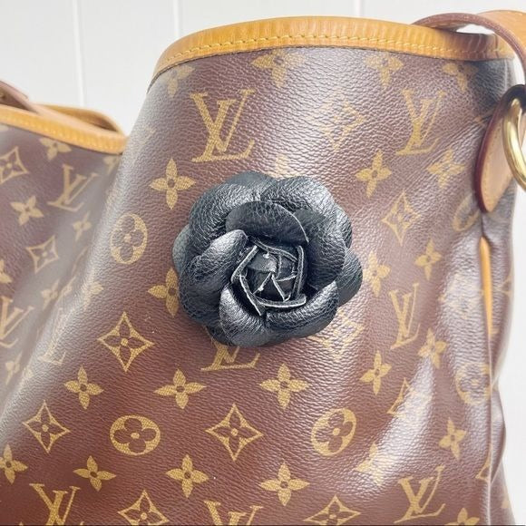 Camellia Flower Vegan Leather Magnetic Bag Charm