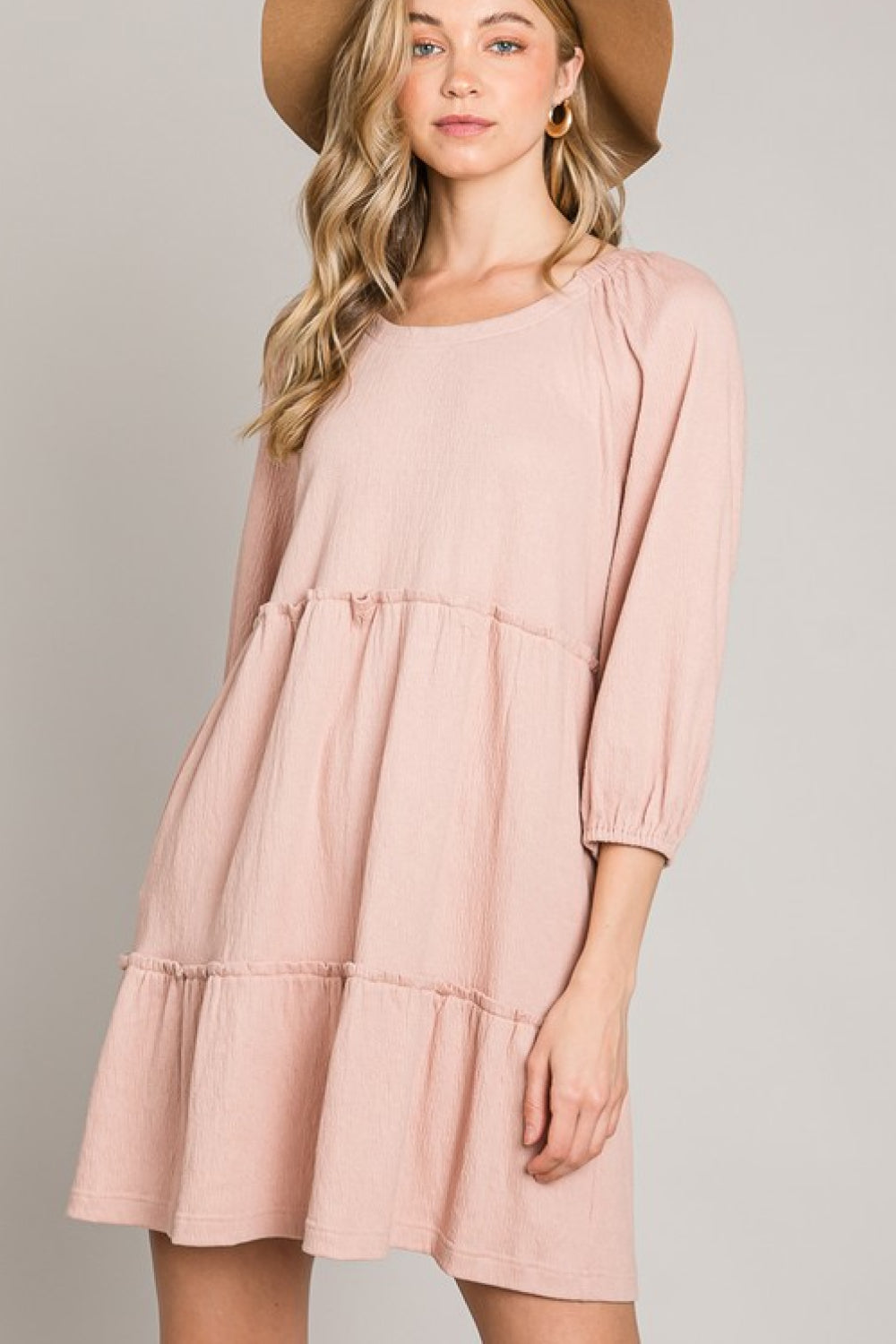 HEYSON Full Size Tiered Tie-Back Dress