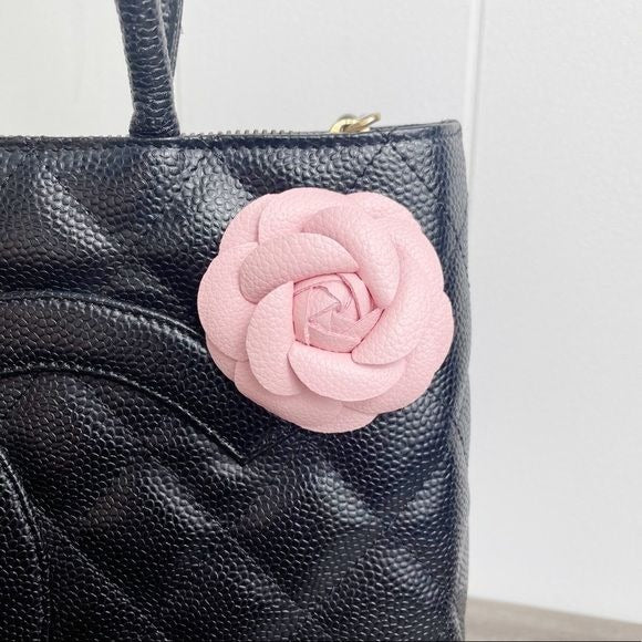 Camellia Flower Vegan Leather Magnetic Bag Charm