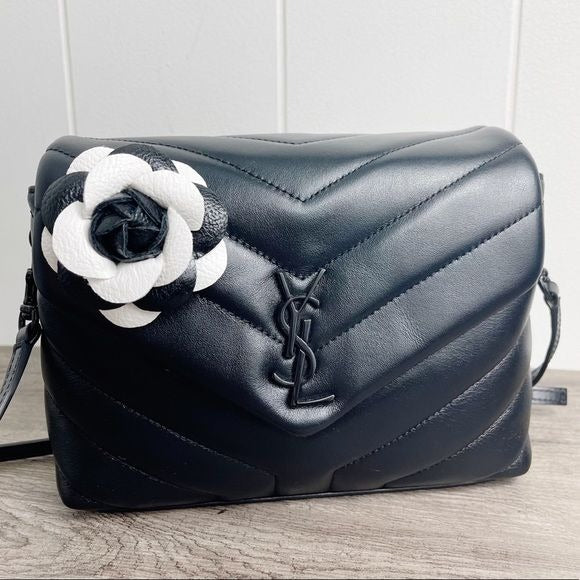 Camellia Flower Vegan Leather Bag Charm