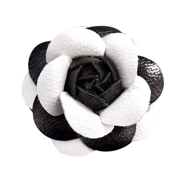 Camellia Flower Vegan Leather Magnetic Bag Charm