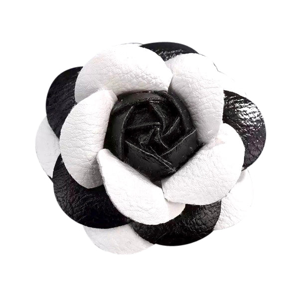 Camellia Flower Vegan Leather Magnetic Bag Charm