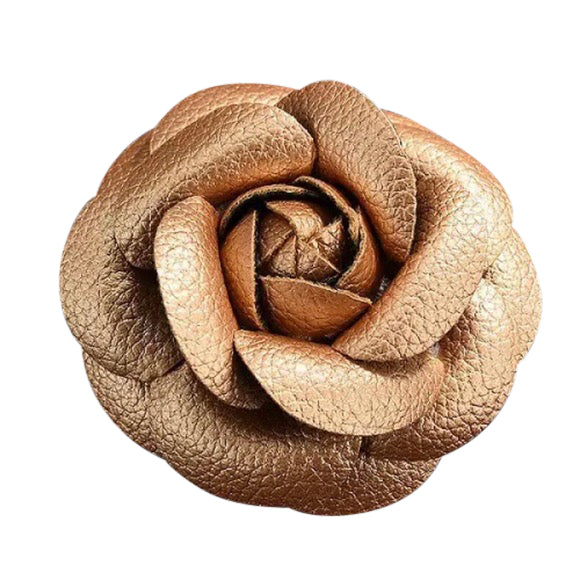 Camellia Flower Vegan Leather Magnetic Bag Charm