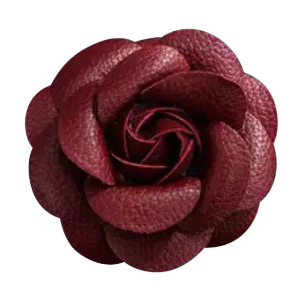 Camellia Flower Vegan Leather Magnetic Bag Charm