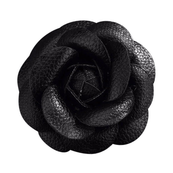 Camellia Flower Vegan Leather Magnetic Bag Charm