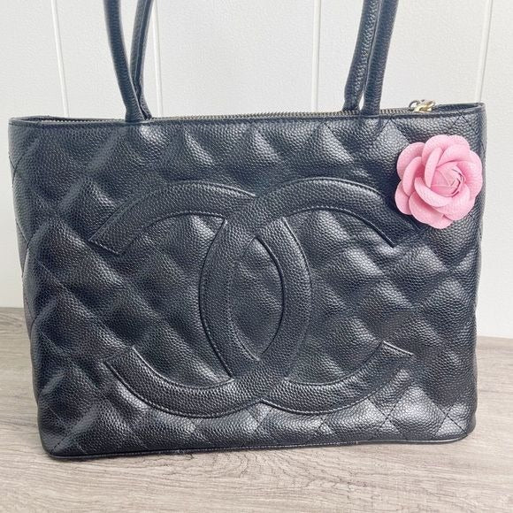 Camellia Flower Vegan Leather Magnetic Bag Charm