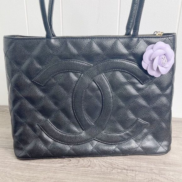 Camellia Flower Vegan Leather Magnetic Bag Charm