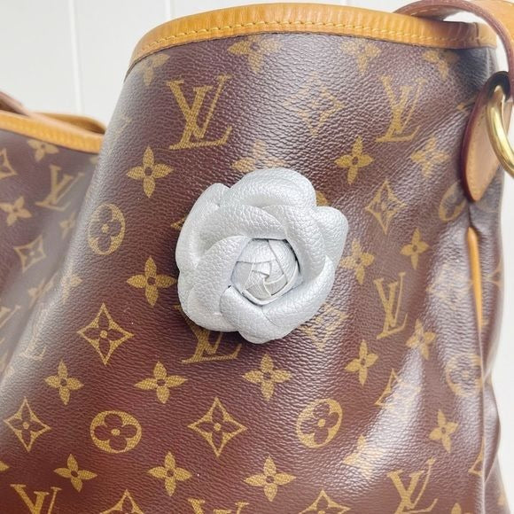 Camellia Flower Vegan Leather Magnetic Bag Charm