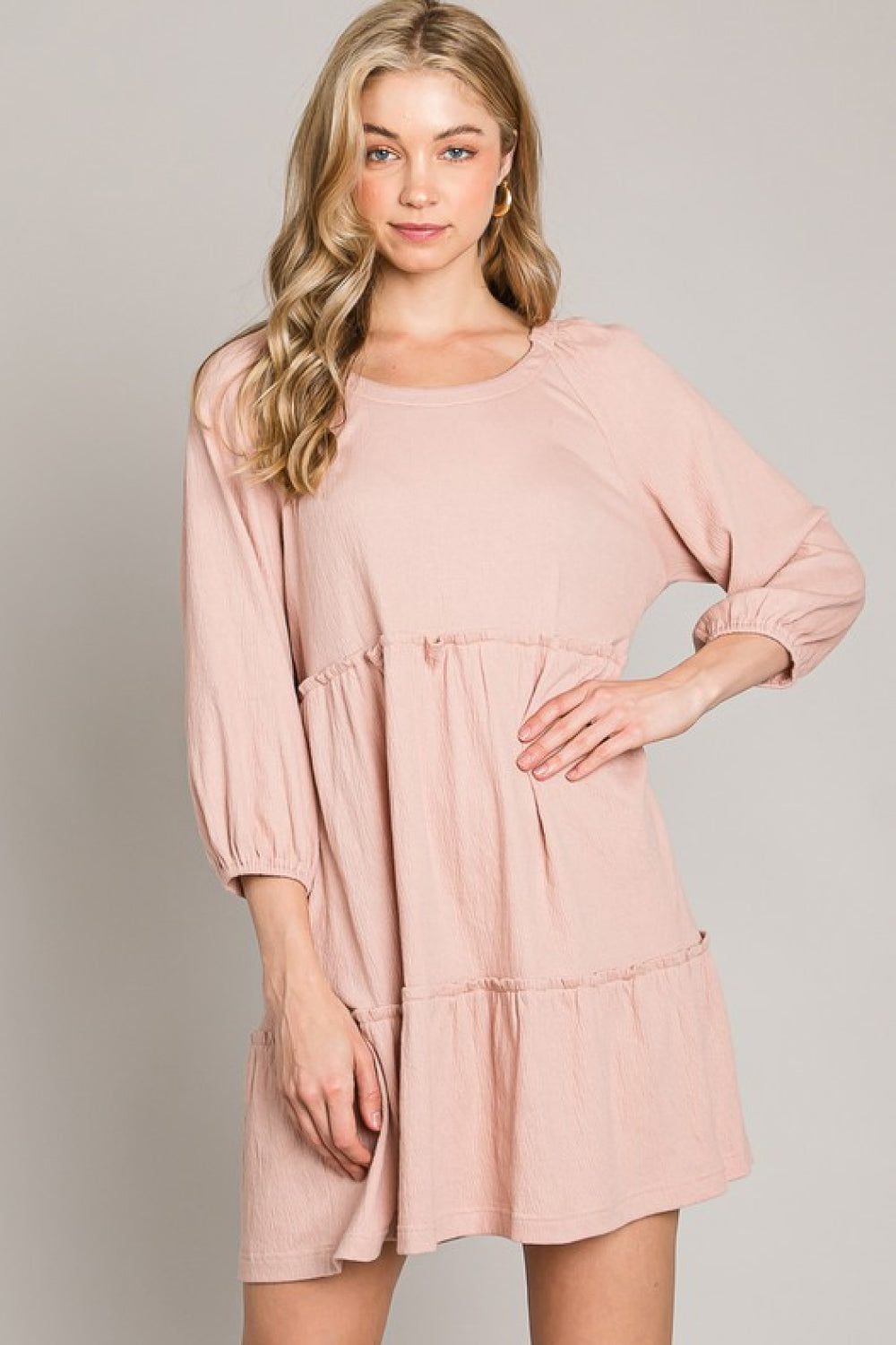 HEYSON Full Size Tiered Tie-Back Dress