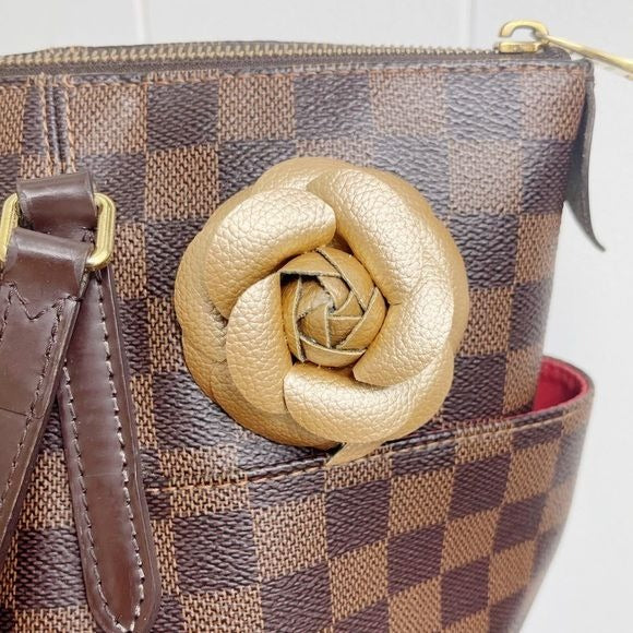 Camellia Flower Vegan Leather Magnetic Bag Charm