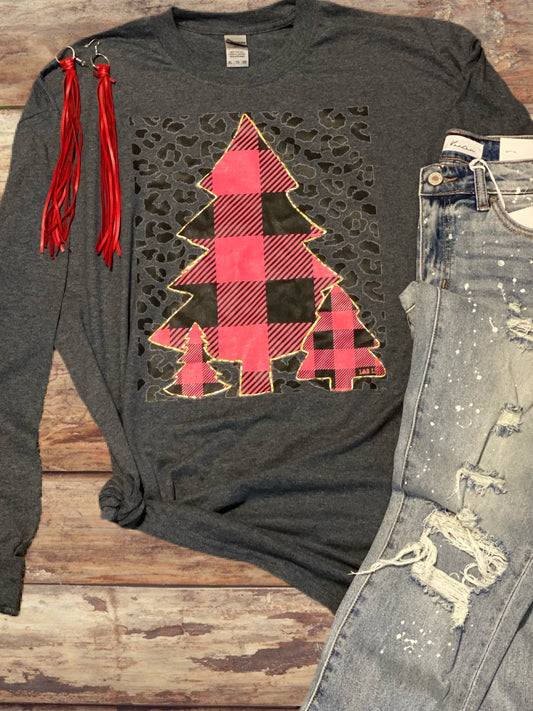 Leopard Christmas Tree Long Sleeve