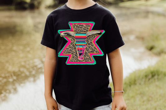 Kids Serape Leopard Skull