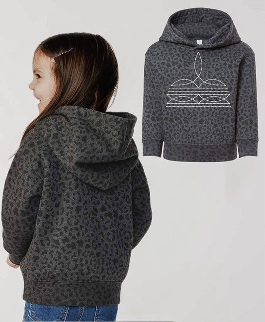 Toddler Leopard Boot Stich Hoodie