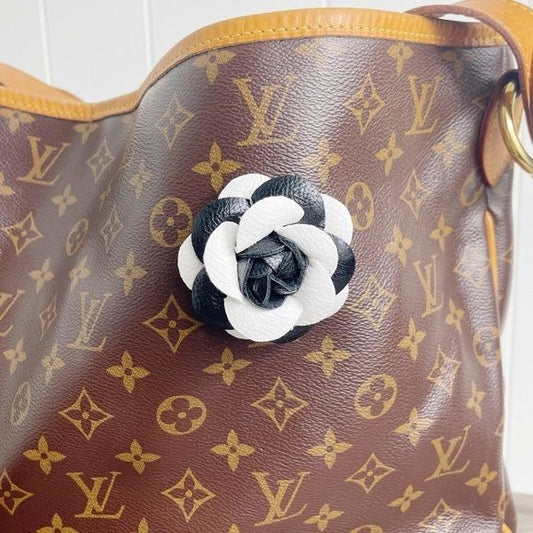 Camellia Flower Vegan Leather Bag Charm