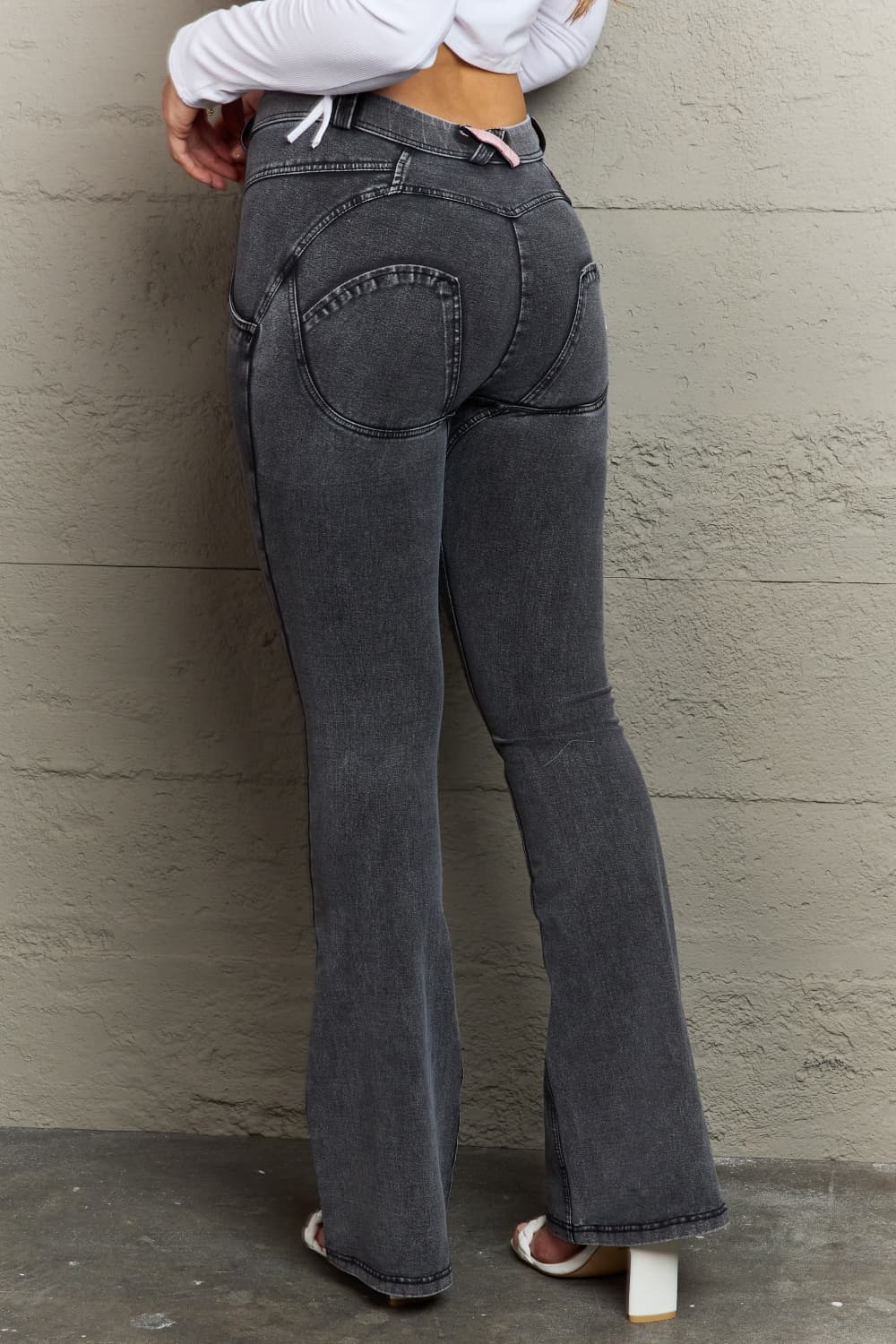 Two-Button Flare Jeans
