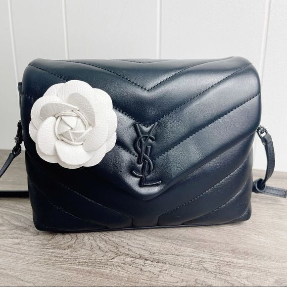 Camellia Flower Vegan Leather Bag Charm